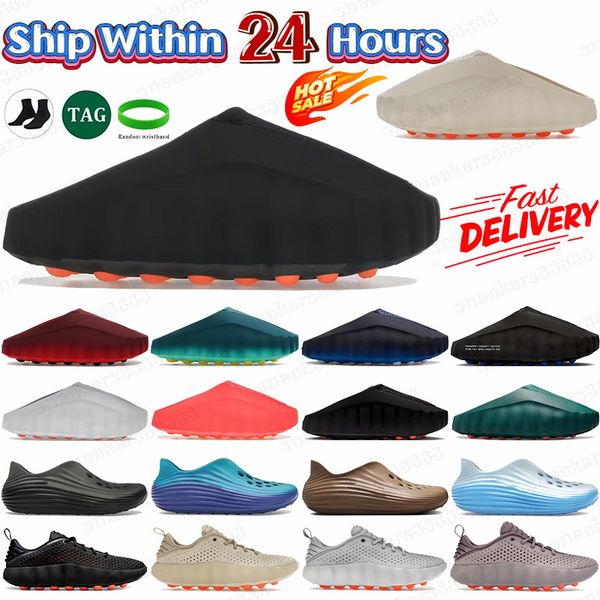Desginer Mind 001 002 ReactX Rejuven8 Slide Slides Slippers Soft Rubber Tech Comfortable Sandals Black Red Bone Light Smoke Grey Men Women Summer Shoes Size: 35-47