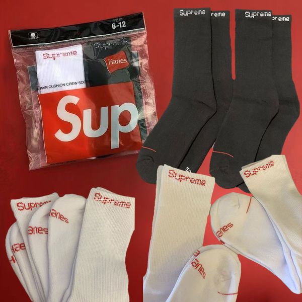 supremely socks 2 pairs pack men's fashion casual socks cotton breathable high-quality designer skateboarding hip hop sports socks men