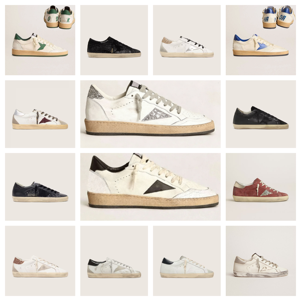 Designer Loafers Sneakers Super star Italian Style Handmade Leather Sneakers Vintage Washed White Low-top Shoes Retro Distressed Casual Trainers