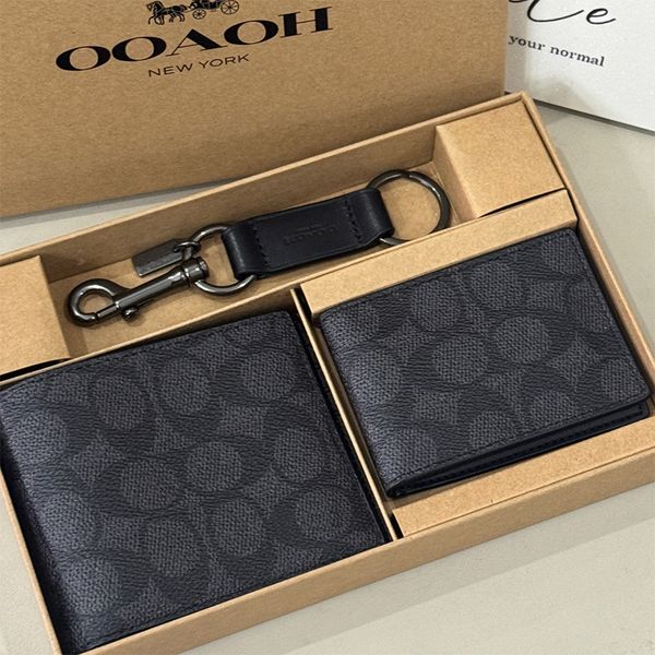 gift boxed mens designer wallet set men women 3pcs card holder mens wallets designers purses unisex card holders designer cardholder recto verso wallet zippy