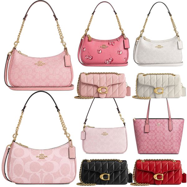 Pink Women's Bags Designer Bags Teri purse Luxury Bags Shoulder Bags tabby Wallets Designer Crossbody Bags Premium Leather Shoulder Bags with Metal Chains