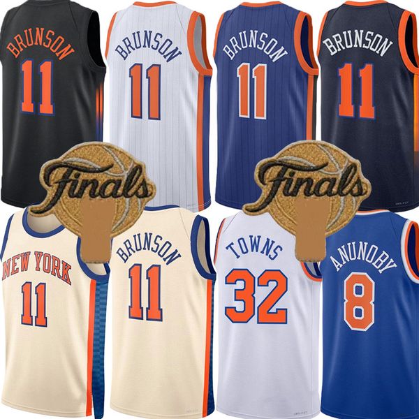 Final Jalen Brunson Knickss Basketball Jerseys Karl Anthony Towns Josh Hart Mikal Bridges OG Anunoby Miles McBride Jose Alvarado Robinson City Custom Jersey men