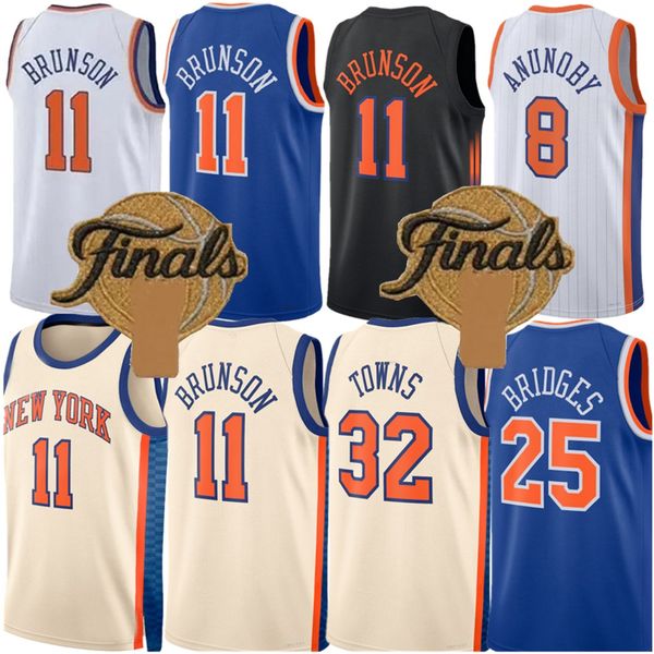 Custom Jalen Brunson Karl-Anthony Towns Basketball Jerseys Josh Hart Mikal Bridges OG Anunoby Quickley Robinson Knick Fournier