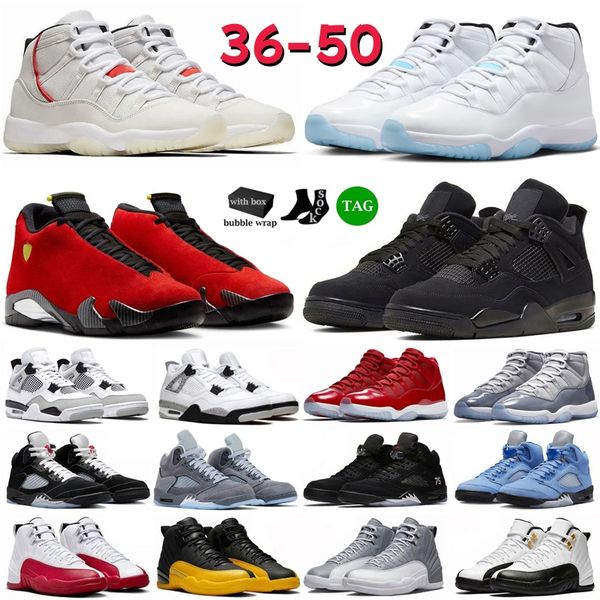 4s 5s 11s 12s Basketball Shoes Mens Womens Trainers Big Size 36-50 Wolf Grey Military Black Cat White Thunder Bred Legend Blue Cherry Luxury Sports Sneakers With Box