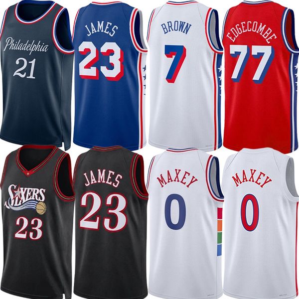 76eers City Basketball Jerseys James Jaylen Brown Joel Embiid Tyrese Maxey VJ Edgecombe Labaron Philon Adem Bona Dean Wade Allen Iverson Classic Custom Jersey