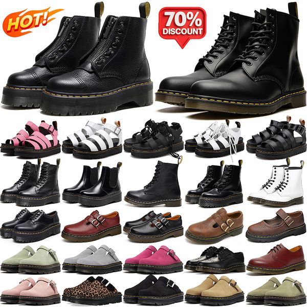free shipping Designer Chunky Heel boots durable sandals for men women booties nubuck mules black brown leather boot mens outdoor comfortable shoes