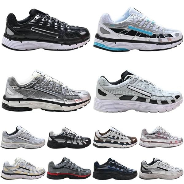 Designer P6000 Runners Sneakers Men Women P 6000 Sports Shoes Triple Black White Khaki Wolf Grey Pink Metallics Blue Silver Outdoor Sport Women Walking Trainers G889