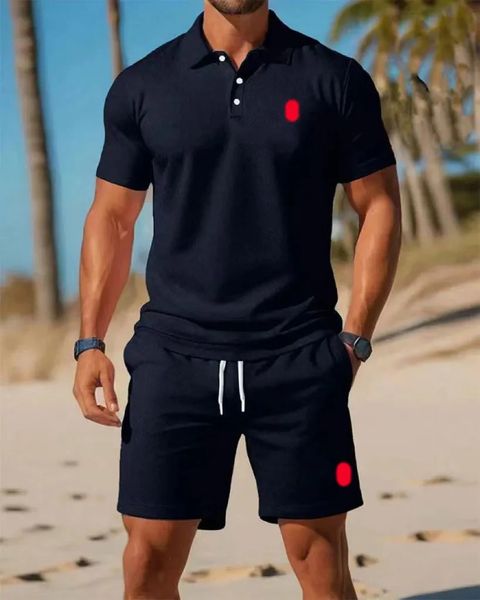 Designer Polo Men's Embroidered Two-Piece Set - Summer High-Quality Versatile Trendy Shirt & Shorts Casual Outfit