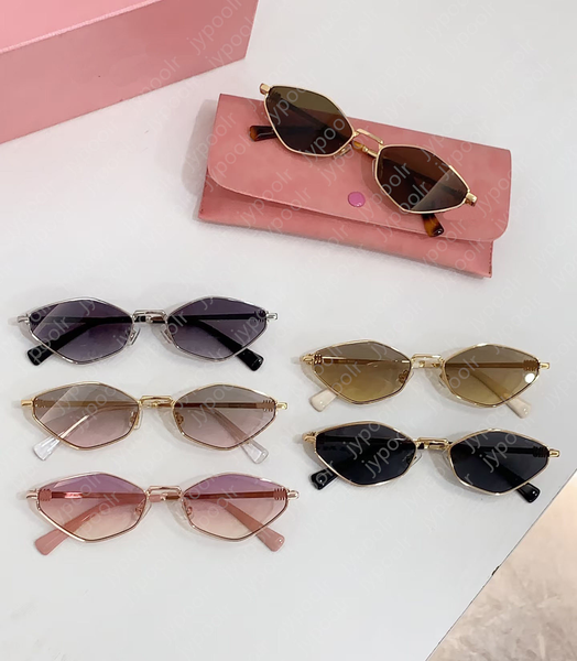 designer sunglasses New Trends polygon Cat Eye mm Sunglasses Women Luxury Brand Quality Metal Frame Fashion Sun Glasses monogram glasses With box sunglass