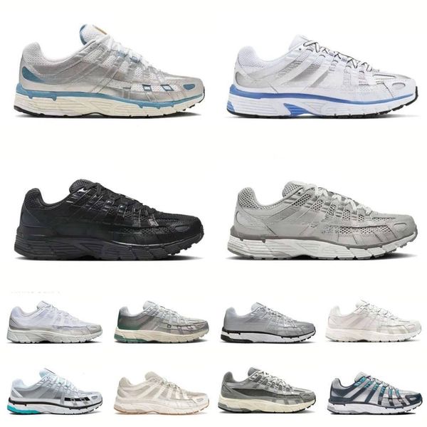 Designer P6000 Sports Shoes Men Women P6000S Runners Sneakers Triple Black White Khaki Wolf Grey Pink Metallics Blue Silver Women Outdoor Walking Jogging Trainers