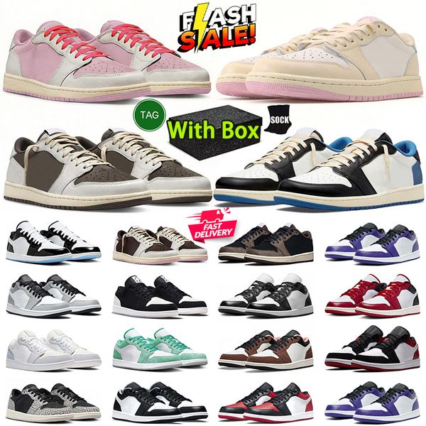 Designer 1s Low Basketball Shoes 1 Sneakers Black White Shadow 2.0 University Blue UNC Bred Toe Light Smoky Grey Mens Women Outdoor trainers