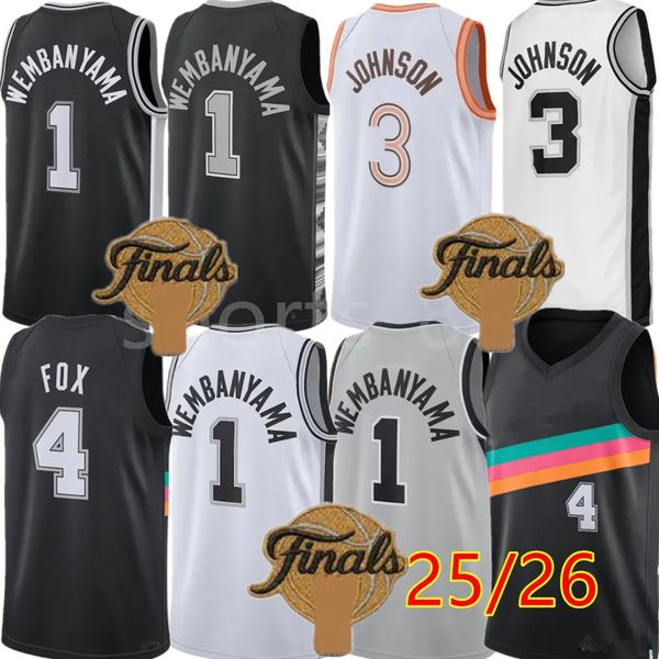 Victor Wembanyama San Anton Basketball Jersey Paul Vassell Sochan Collins Fox Castle Jones Branham Barnes Johnson Ginobili Spurs Parker Duncan jerseys