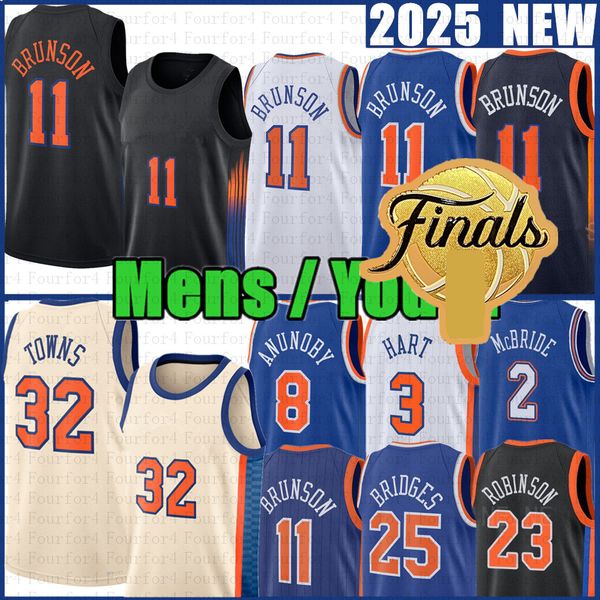 Jalen Brunson Karl Anthony Towns Basketball Jersey Josh Hart New York Mikal Bridges Finals Kolek Anunoby Knickss McBride Carmelo Anthony Clarkson Jose Alvarado