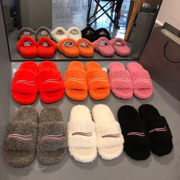 2026 10A Slides Designer Women Furry Mules Fall Luxury Winter Homewear Slide Men Footwear Paris Comfortable Fuzzy Anti Slip And Wear resistant Cotton Slippers
