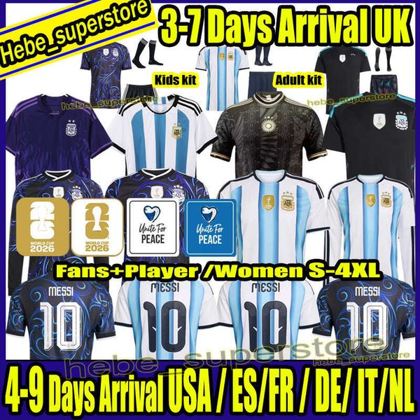 S-4XL Argentina World Cup 2026 2027 Jersey MESSIS Argentina Soccer Jerseys J.ALVAREZ E.FERNANDEZ DI MARIA Home Away Football Shirts Retro BATISTUTA 1986 94 98 shirt