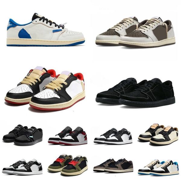 Trainers 1 Military Blue Low Sports Shoes Mans Women 1S Velvet Brown Mocha Reverse TS Shadow Jack Dark Basketball Shoes Black Toe Medium Olive Neutral White Sneakers