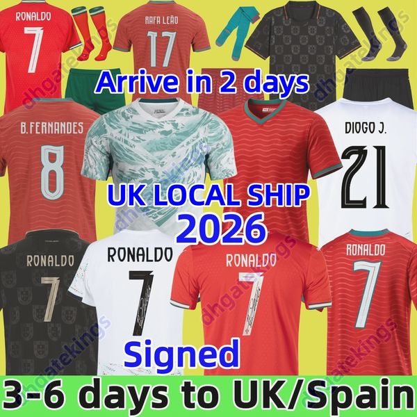 UK local B.FERNANDES R. Leao JOAO FELIX BERMARDO camisa de futebol VITINHA football shirt Men Kids kit women RoNalDo Portuguese DIOGO JOTA Signed portugal jersey 2026