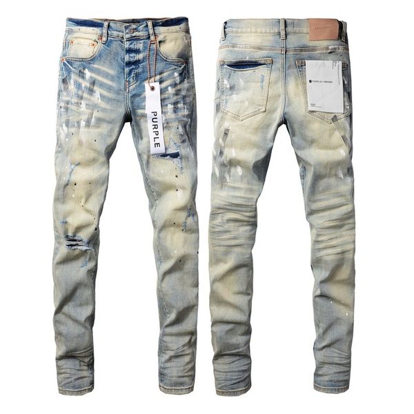 Men's Purples Jeans Fashion Mens Denim Shorts Cool Style Designer Pant Distressed Ripped Biker Black Blue Jean Slim Fit Motorcyc Stretch Y2k