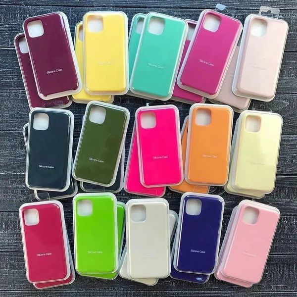 2026 Silicone Phone Cases For iPhone 17 17air 16 16pro 16plus 16 pro max 15 14 13 12 11 Pro Max Mini X XS XR 6 6s 7 8 Plus se Shockproof Back Cover AAAA