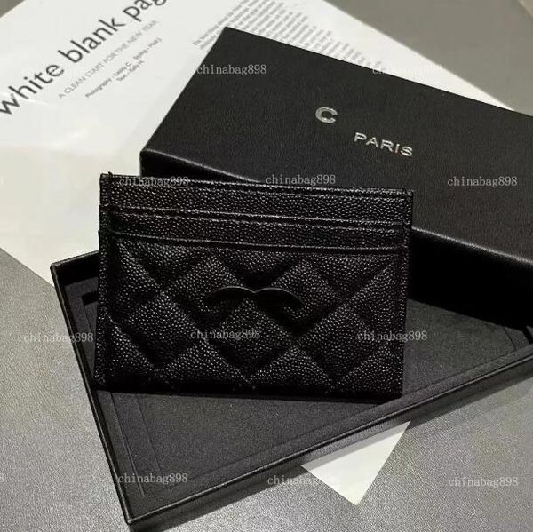 Designer Credit ID Card Holder Purse Luxury Sheepskin Leather Wallet Money Bags Plaid Cardholder Case for Men Women Handbags accessories Mini Bag