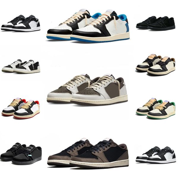Designer 1 Low TS Sports Basketball Shoes Trainers Men 1s Reverse Mocha Big UNC Jack Dark Canary Sail Medium Olive Neutral Black Phantoms White Women Outdoor Sneakers
