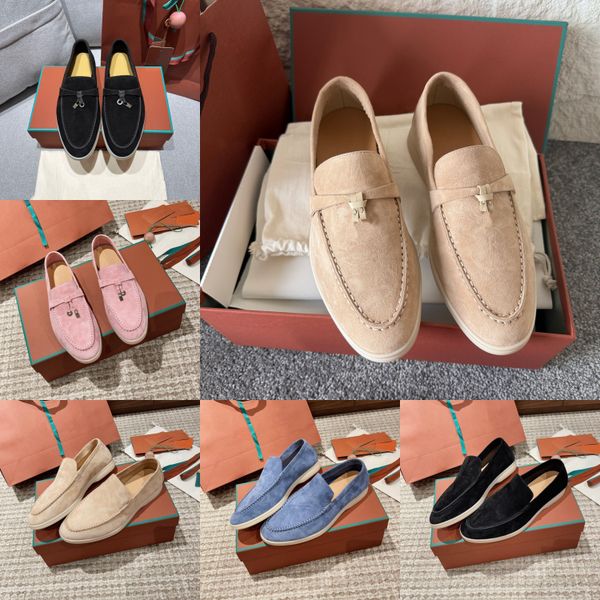 Womens Mens Designer Loafers Sandal Slippers 100% Suede Fashion Casual Shoes Open Walk Slipper Mules Flat Chaussons Luxury Master Quality Sneakers Mule Size 35-46