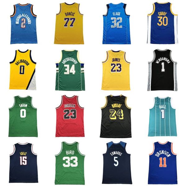 Adult Youth Cooper Flagg Basketball Jersey Brunson SGA Edwards Curry LeBron Antetokounmpo Doncic Bryant Michael Cunningham Haliburton Wembanyama Durant Booker