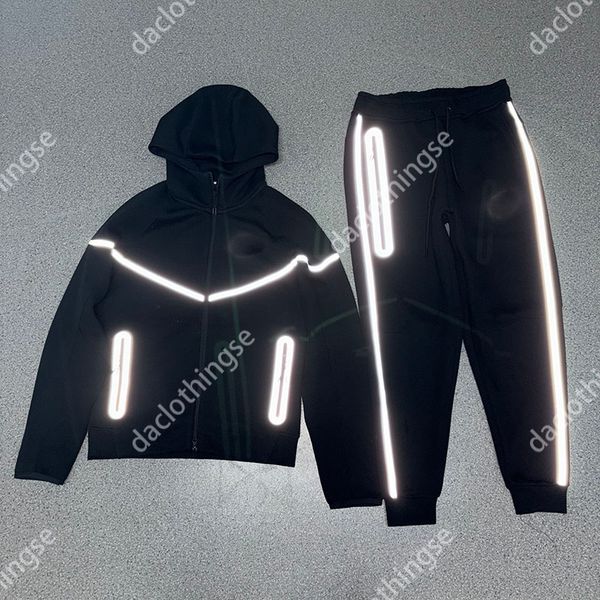 Mens Tech Fleece Tracksuit Shorts Set Pants Suit Reflective Sportswear Gym Jogger Training Fitness Designer Sweatsuits Activewear Men Women