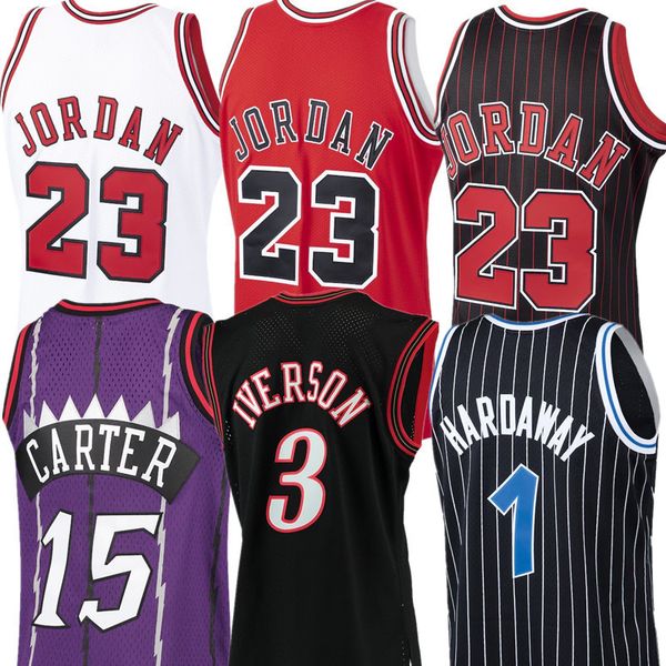men MJ michael 23 jordan jersey dennis 91 rodman scottie pippen Karl Malone John Stockton Penny Hardaway Vince Carter Allen Iverson Throwback basketball jerseys