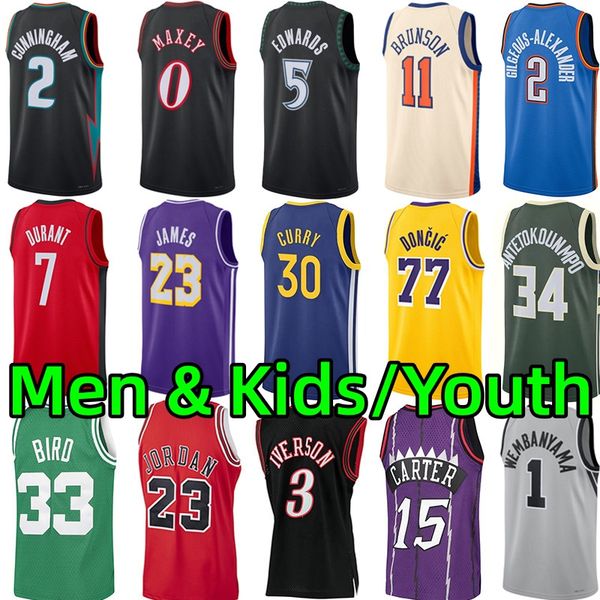 Men Youth kids Basketball Jerseys Stephe Curry James Ja Morant Devinn Booker Kevinn Durant Jayson Tatum Gianni Antetokounmpo Bryant Luka City adult children jersey