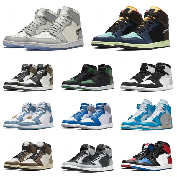 Trainers J1 1 Sports Basketball Shoes Jump Mans Women 1S OG High Low TS Chicago Reverse True Turbo Blue Pine Green Originals Casual Shoe DARK Mocha runners Sneakers Y8