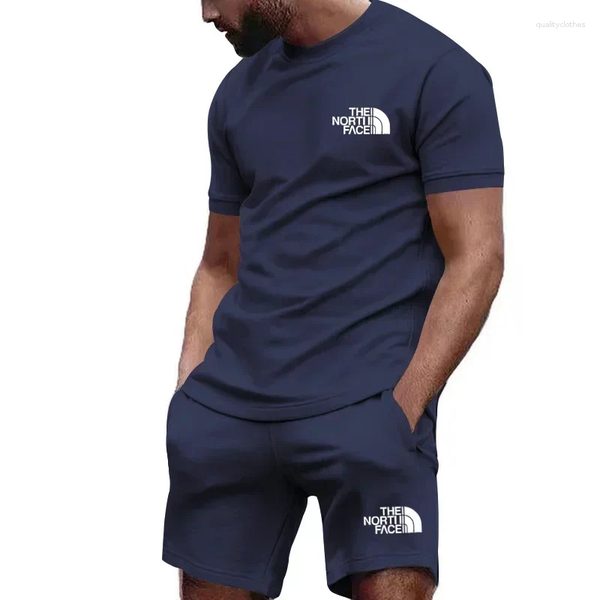 Mens Tracksuits 2025 Summer Products Multicolor Breathable Sports Top Jogging Shorts Twopiece Casual Sportswear Set