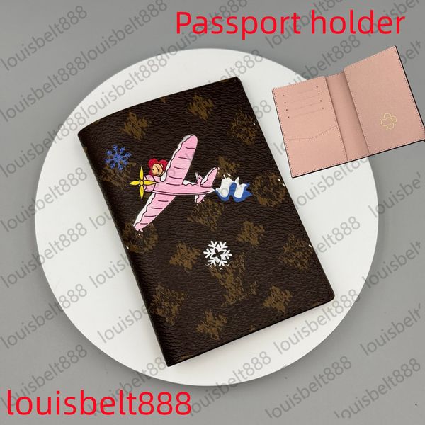 Passport holder designer for men women high quality fashion luxury Classic passport card package Business checkbook ID leather passport cover with box